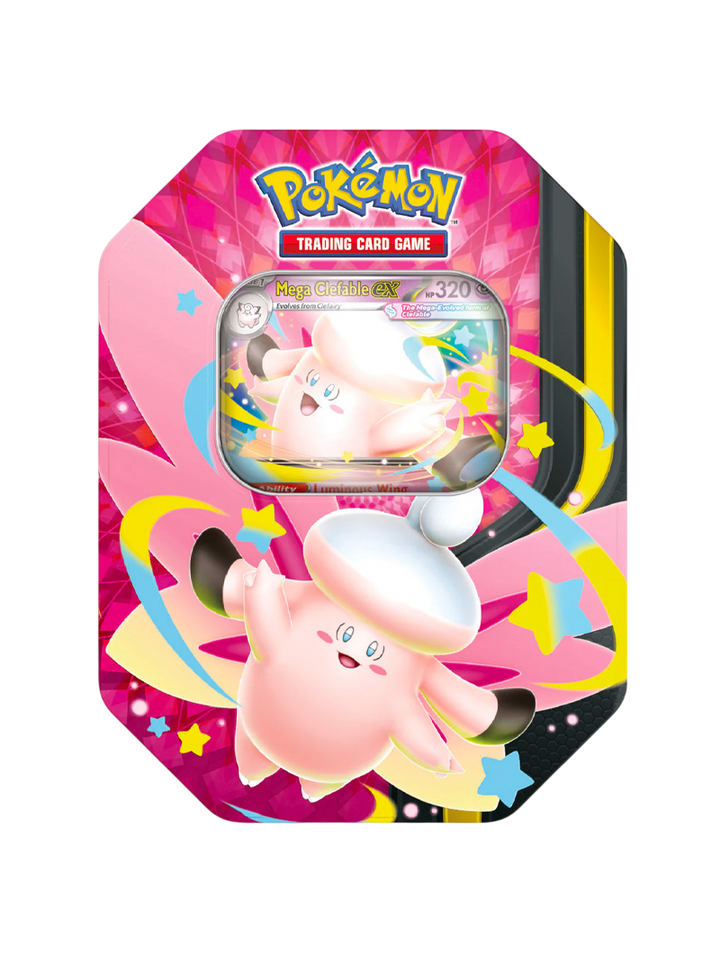 Pokémon TCG Mega Moonlit Tin lata coleccionable Mega Clefable ex inglés
