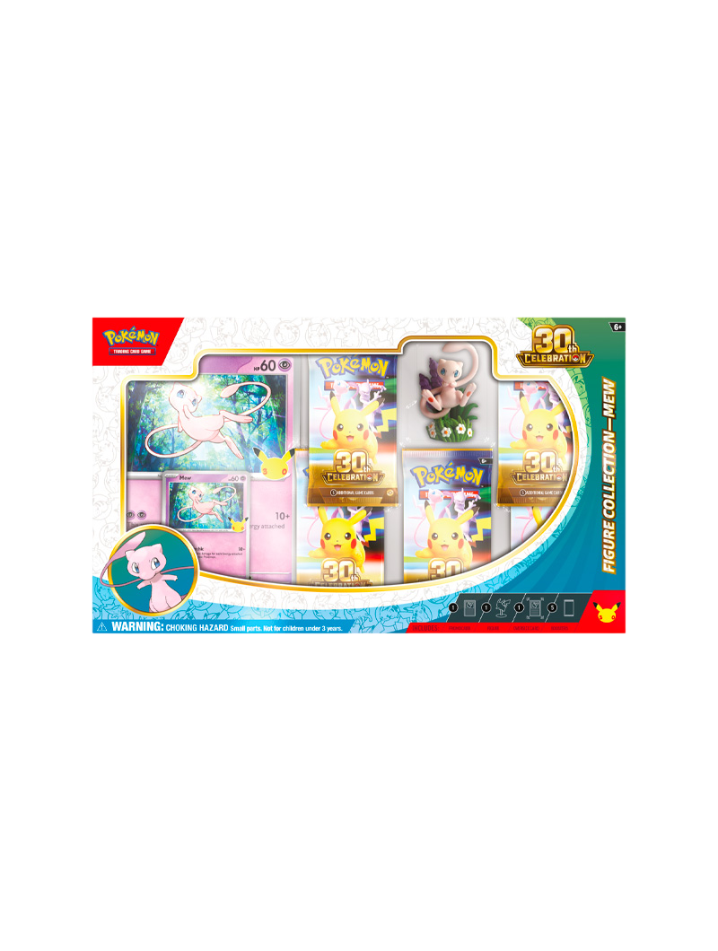 Pokémon TCG 30th Celebration Figure Collection Mew figura esculpida carta promo foil oversized 5 sobres español noviembre 2026