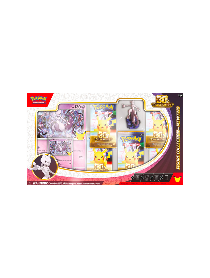 Pokémon TCG 30th Celebration Figure Collection Mewtwo figura esculpida carta promo foil oversized 5 sobres español noviembre 2026