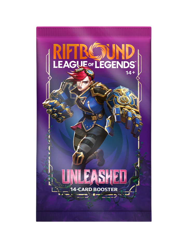 Sobre Riftbound Unleashed Set 3 TCG League of Legends 14 cartas inglés

