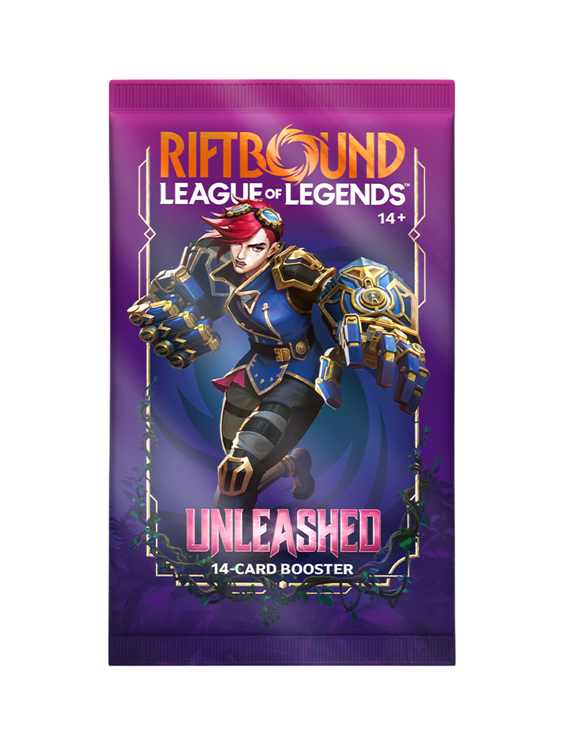 Sobre Riftbound Unleashed Set 3 TCG League of Legends 14 cartas inglés
