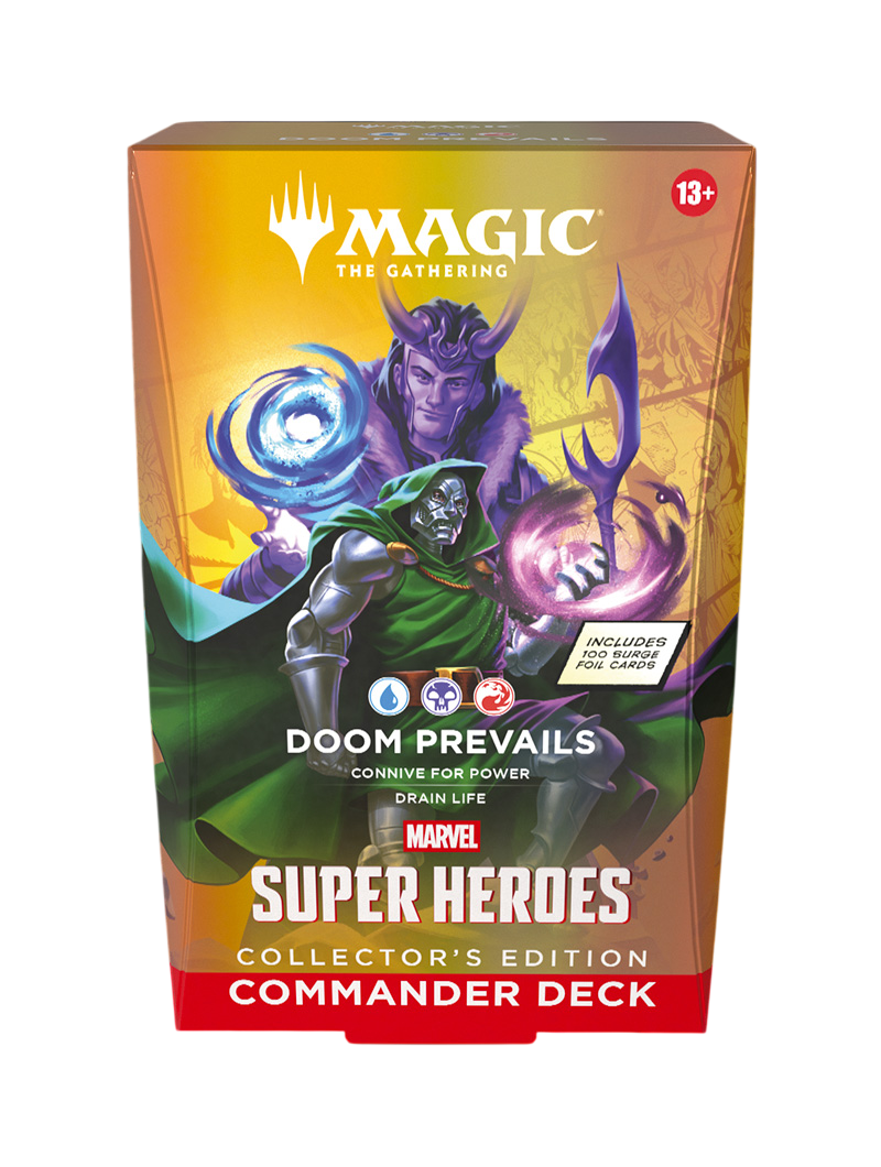 Magic The Gathering Marvel Super Heroes Commander Deck Collector's Edition Doom Prevails Doctor Doom Grixis Surge Foil inglés junio 2026
