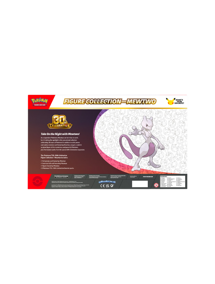 Pokémon TCG 30th Celebration Figure Collection Mewtwo figura esculpida carta promo foil oversized 5 sobres español noviembre 2026