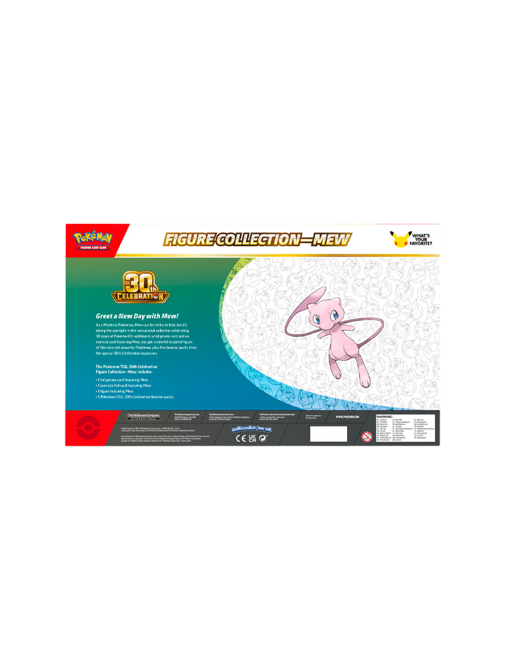Pokémon TCG 30th Celebration Figure Collection Mew figura esculpida carta promo foil oversized 5 sobres español noviembre 2026