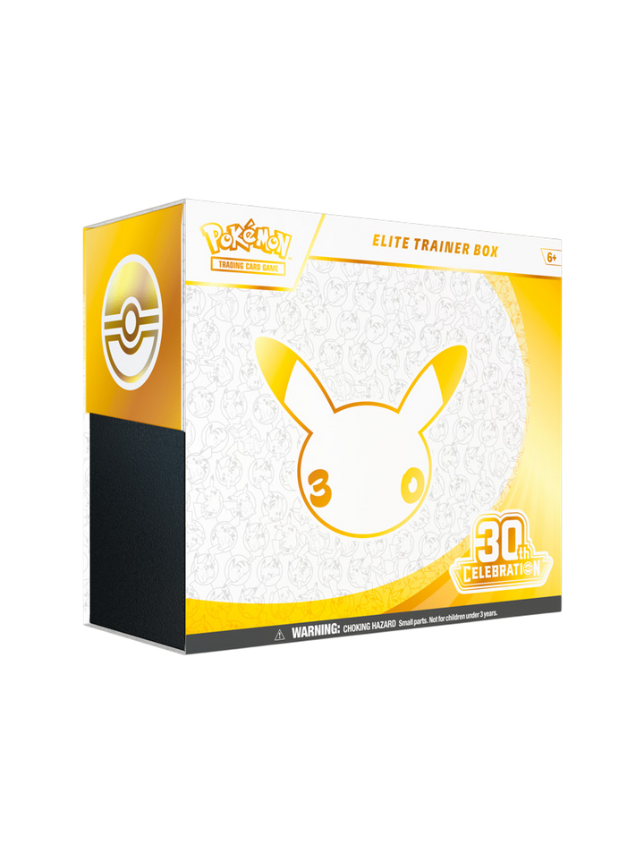 Pokémon TCG 30th Celebration Elite Trainer Box 9 sobres promo Nidorina Illustration Rare 16 energías foil accesorios inglés septiembre 2026