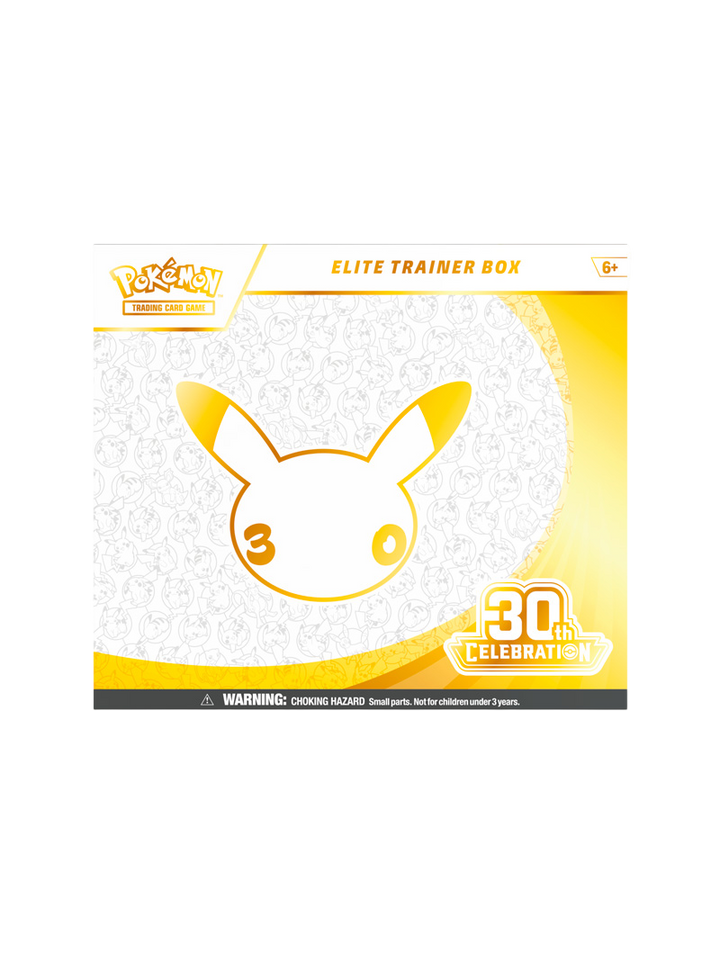 Pokémon TCG 30th Celebration Elite Trainer Box 9 sobres promo Nidorina Illustration Rare 16 energías foil accesorios inglés septiembre 2026