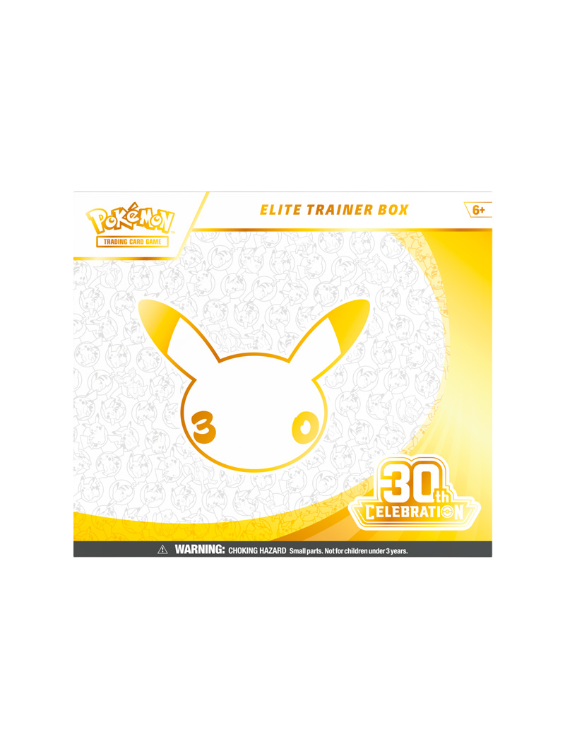 Pokémon TCG 30th Celebration Elite Trainer Box 9 sobres promo Nidorina Illustration Rare 16 energías foil accesorios inglés septiembre 2026