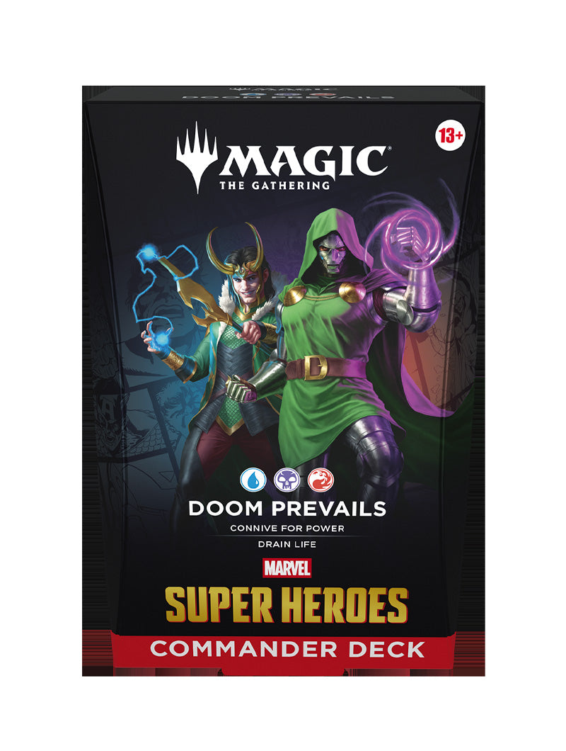 Magic The Gathering Marvel Super Heroes Commander Deck Doom Prevails Doctor Doom Loki Grixis villanos inglés junio 2026