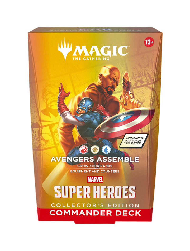 Magic The Gathering Marvel Super Heroes Commander Deck Collector's Edition Avengers Assemble Captain America Surge Foil inglés junio 2026
