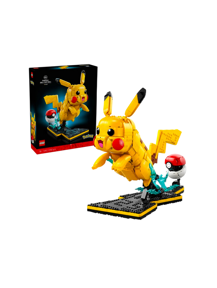 LEGO Pokémon Pikachu y Poké Ball set 72152 2050 piezas figura posable base rayo número 25 Pokédex
