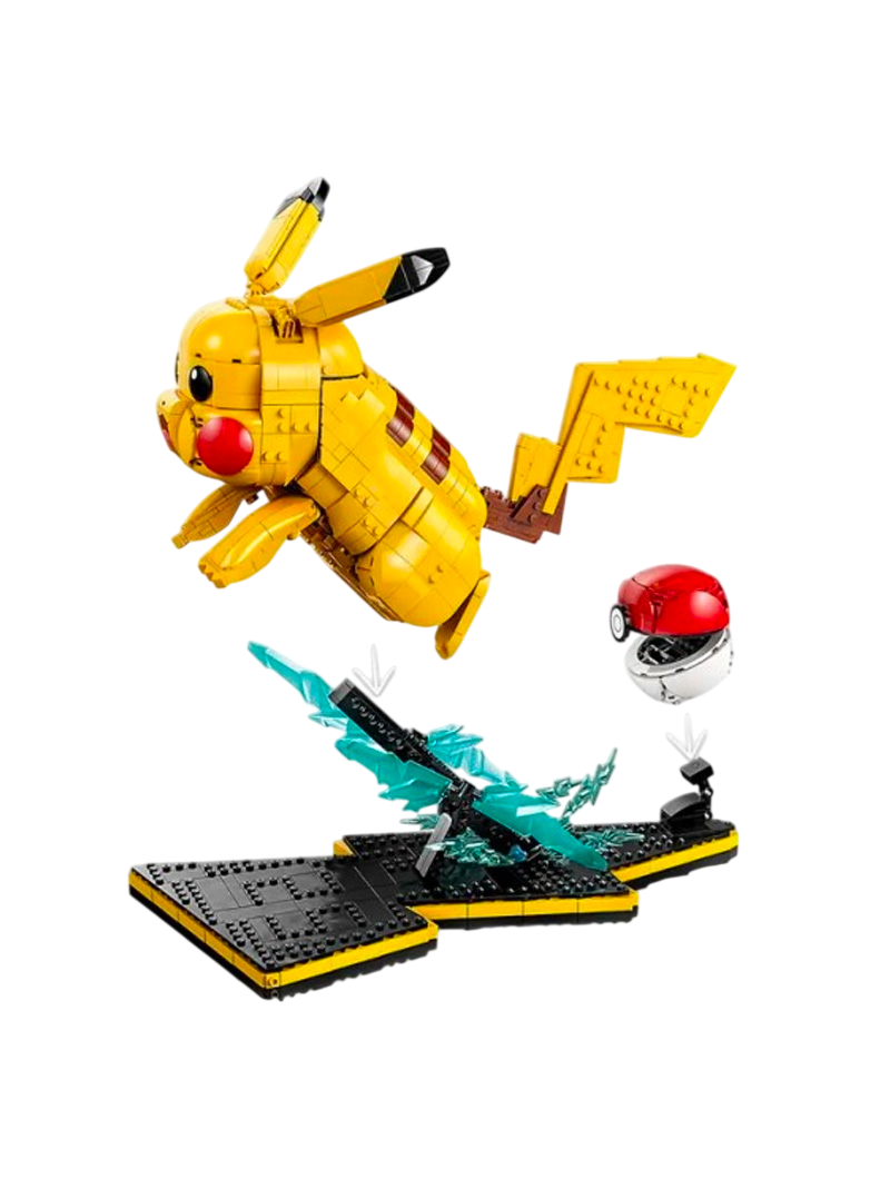 LEGO Pokémon Pikachu y Poké Ball set 72152 2050 piezas figura posable base rayo número 25 Pokédex
