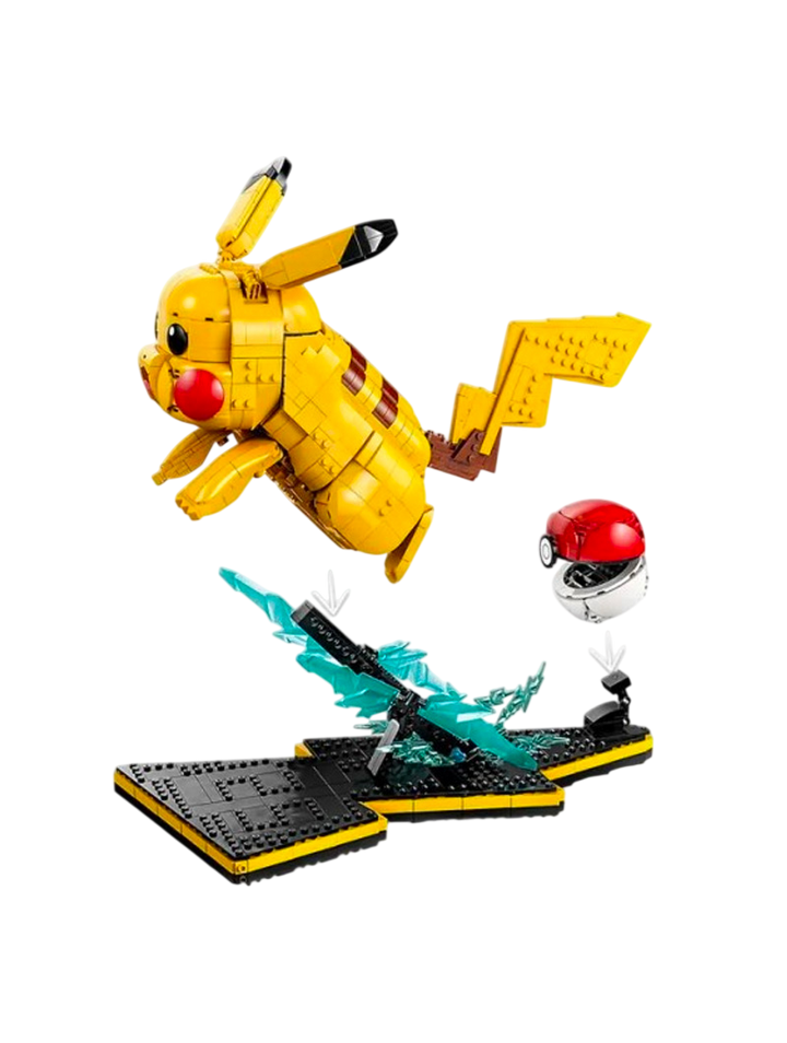 LEGO Pokémon Pikachu y Poké Ball set 72152 2050 piezas figura posable base rayo número 25 Pokédex

