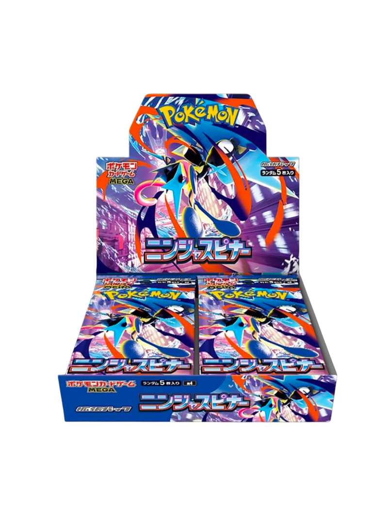 Booster Box Pokémon TCG Ninja Spinner japonés sellado con arte de Mega Greninja ex