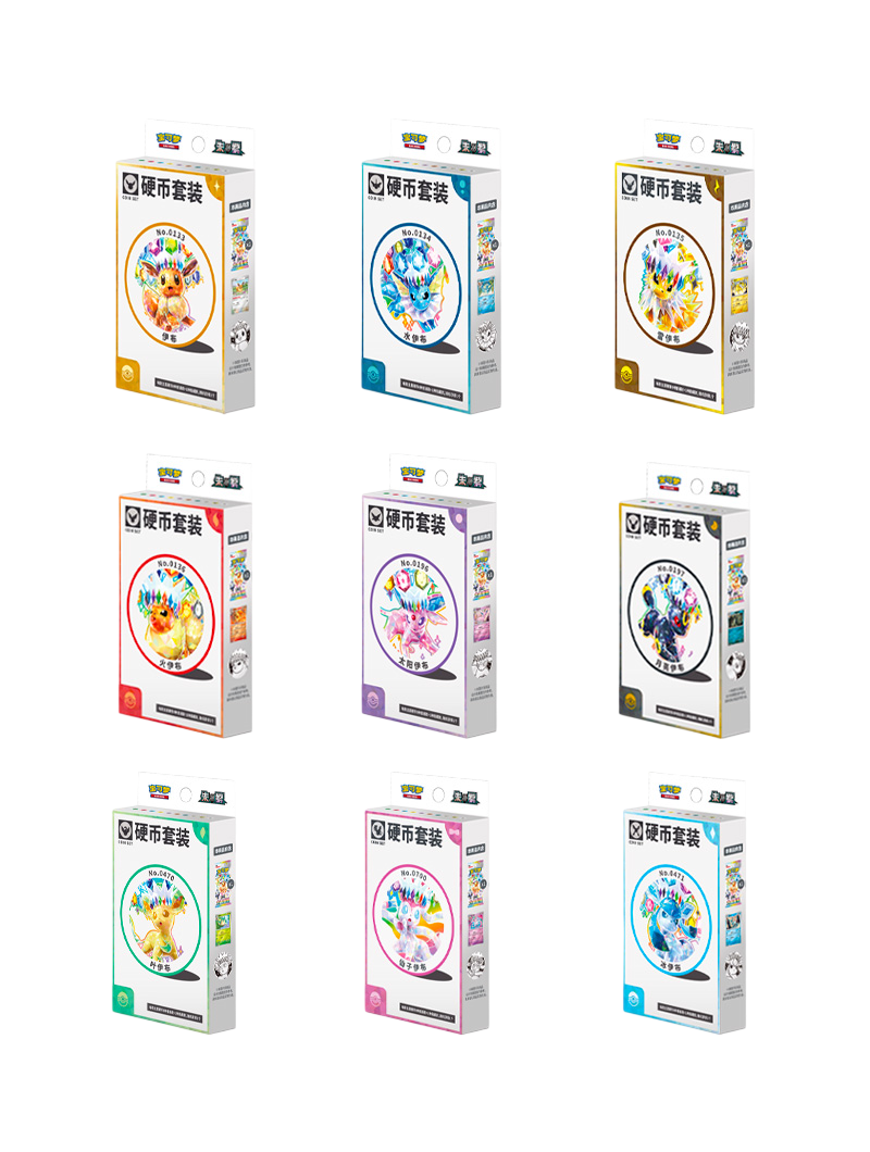 Pokémon TCG Terastal Grand Gathering Coin Set Eeveeluciones sobre carta foil moneda coleccionable dorada chino simplificado junio 2026