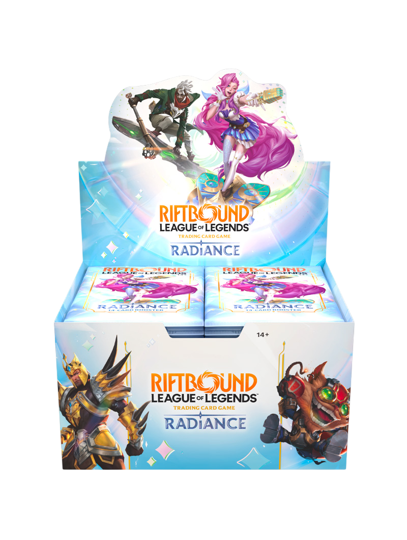 Riftbound TCG Radiance Booster Box Set 5 League of Legends 24 sobres Evelynn Ekko Seraphine Jarvan IV Ziggs inglés octubre 2026
